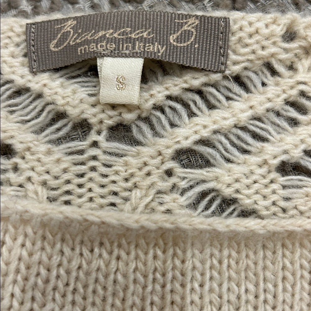 Womens Bianca B. Ivory Color Sweater Size Small - Picture 4 of 5